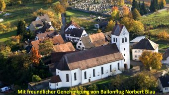 Luftbild Kirche St. Stephan Gottenheim